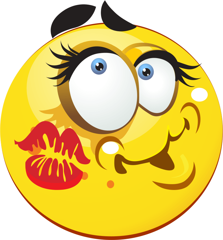 lipstick on cheek emoji decal